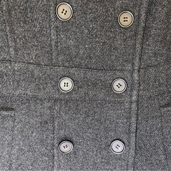 J. Crew Charcoal Dark Gray Stadium Cloth Nello Gore Wool Blend Pea Coat - Picture 9 of 11